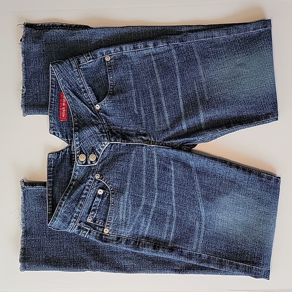 Wink Wink Blue Jeans Denim Japanese Ankle Distressed Cropped Whiskering S - Picture 1 of 11
